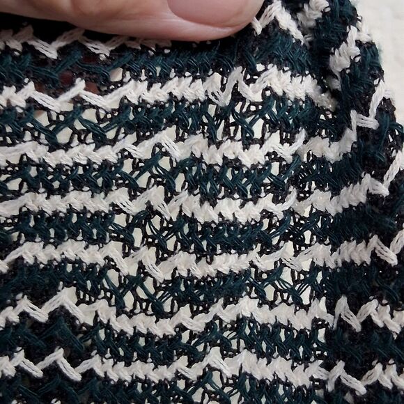 Earthbound Trading Co Green White Knit Button Short Sleeve Camp Shirt Mens Sm - Picture 7 of 12